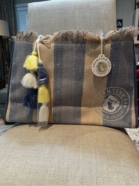 Spartina 449 Blue and Cream Striped Tote